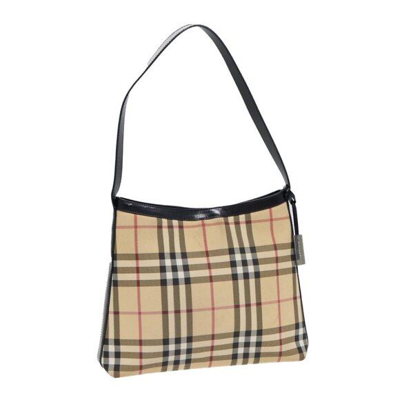 BURBERRY Nova Check Shoulder Bag PVC Beige Auth 88400 - Picture 1 of 16